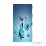 VLOOQ-HX Les Beaux Papillons Bleus Magiques Beaux 3D impriment Les Grandes Serviettes Souples Tout à la Fois pour la Salle de Bains 27 5 x 17 5 Pouces - B07VNDVW3X